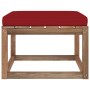 Garden stool footrest with red red cushion by vidaXL, Modular outdoor sofas - Ref: Foro24-3067269, Price: 64,74 €, Discount: %