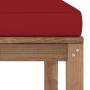 Garden stool footrest with red red cushion by vidaXL, Modular outdoor sofas - Ref: Foro24-3067269, Price: 64,74 €, Discount: %