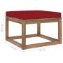 Garden stool footrest with red red cushion by vidaXL, Modular outdoor sofas - Ref: Foro24-3067269, Price: 64,74 €, Discount: %