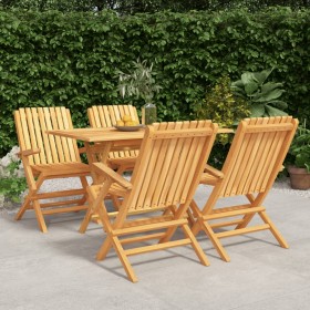 5-teiliges Garten-Essset aus massivem Teakholz von vidaXL, Gartensets - Ref: Foro24-3155005, Preis: 419,27 €, Rabatt: %