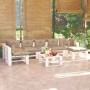 8-piece pallet garden furniture with pine wood cushions by vidaXL, Garden sets - Ref: Foro24-3066327, Price: 572,31 €, Discou...