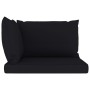 2-seater pallet garden sofa with black cushions by vidaXL, Garden sets - Ref: Foro24-3067279, Price: 132,76 €, Discount: %