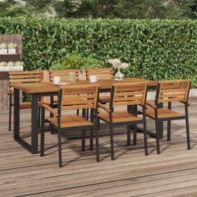 Garden table with solid acacia wood U-shaped legs 200x90x75 cm by vidaXL, Garden tables - Ref: Foro24-319514, Price: 257,99 €...