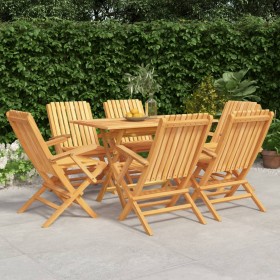 Garden dining set 7 pieces solid teak wood by vidaXL, Garden sets - Ref: Foro24-3155006, Price: 555,01 €, Discount: %