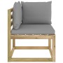 Garten-Ecksofa mit grün imprägnierten Holzkissen von vidaXL, Modulare Sofas für den Außenbereich - Ref: Foro24-3064961, Preis...