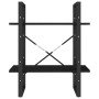 Solid black pine wood 2-level shelf 60x30x70 cm by vidaXL, Bookcases and shelves - Ref: Foro24-806436, Price: 37,99 €, Discou...