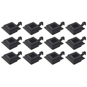 Black square outdoor solar lamps 12 pcs LED 12 cm by vidaXL, Outdoor lighting - Ref: Foro24-277136, Price: 74,25 €, Discount: %