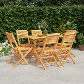 Garden dining set 7 pieces solid teak wood by vidaXL, Garden sets - Ref: Foro24-3155012, Price: 536,99 €, Discount: %