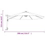 Wall umbrella with yellow LED 290 cm by vidaXL, Umbrellas - Ref: Foro24-362896, Price: 105,99 €, Discount: %