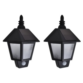 2 Pcs Solar Wall Lamps with Black Motion Sensor by vidaXL, Outdoor lighting - Ref: Foro24-277124, Price: 36,99 €, Discount: %