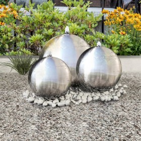 Spherical garden fountains 3 units with LED stainless steel by vidaXL, Fountains and waterfalls - Ref: Foro24-277506, Price: ...