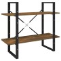 Plywood shelving 2 levels smoked oak 80x30x70 cm by vidaXL, Bookcases and shelves - Ref: Foro24-821312, Price: 44,99 €, Disco...