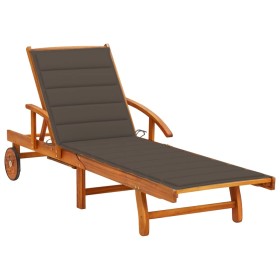 Garden lounger with solid acacia wood cushion by vidaXL, Loungers - Ref: Foro24-3061610, Price: 162,77 €, Discount: %