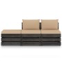 3-piece garden furniture with gray impregnated wood cushions by vidaXL, Garden sets - Ref: Foro24-3068183, Price: 229,85 €, D...