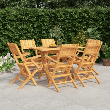 Garten-Essgruppe 7-teilig aus massivem Teakholz von vidaXL, Gartensets - Ref: Foro24-3155010, Preis: 577,99 €, Rabatt: %