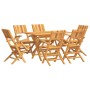 Garten-Essgruppe 7-teilig aus massivem Teakholz von vidaXL, Gartensets - Ref: Foro24-3155010, Preis: 577,99 €, Rabatt: %