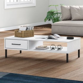 Mesa de centro patas de metal OSLO madera maciza pino blanco de vidaXL, Mesas de centro - Ref: Foro24-351038, Precio: 53,99 €...