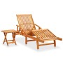 Garden sun lounger with solid acacia wood cushion. by vidaXL, Loungers - Ref: Foro24-3061629, Price: 221,99 €, Discount: %