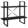 2-tier solid black pine wood shelf 80x30x70 cm by vidaXL, Bookcases and shelves - Ref: Foro24-806456, Price: 43,99 €, Discoun...