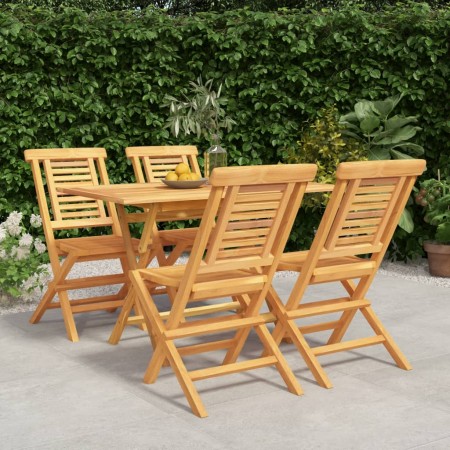 5-teiliges Garten-Essset aus massivem Teakholz von vidaXL, Gartensets - Ref: Foro24-3154999, Preis: 466,62 €, Rabatt: %