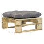 Pallet ottoman for garden green wood and gray cushion by vidaXL, Outdoor ottomans - Ref: Foro24-275279, Price: 63,94 €, Disco...