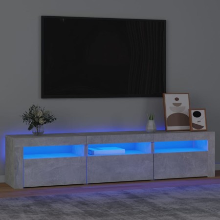 Mueble de TV con luces LED gris hormigón 180x35x40 cm de vidaXL, Muebles TV - Ref: Foro24-3152757, Precio: 107,98 €, Descuent...