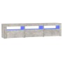 TV stand with LED lights in concrete gray, 180x35x40 cm by vidaXL, TV Furniture - Ref: Foro24-3152757, Price: 101,99 €, Disco...