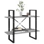 2-tier Sonoma gray plywood shelving unit 80x30x70 cm by vidaXL, Bookcases and shelves - Ref: Foro24-821313, Price: 38,53 €, D...