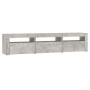 TV stand with LED lights in concrete gray, 180x35x40 cm by vidaXL, TV Furniture - Ref: Foro24-3152757, Price: 101,99 €, Disco...