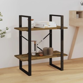 Plywood shelving 2 levels smoked oak 60x30x70 cm by vidaXL, Bookcases and shelves - Ref: Foro24-821306, Price: 32,28 €, Disco...