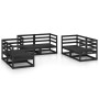 Garden furniture set 6 pieces black solid pine wood by vidaXL, Garden sets - Ref: Foro24-3075443, Price: 361,99 €, Discount: %