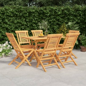 Garten-Essgruppe 7-teilig aus massivem Teakholz von vidaXL, Gartensets - Ref: Foro24-3155000, Preis: 589,99 €, Rabatt: %