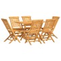 Garten-Essgruppe 7-teilig aus massivem Teakholz von vidaXL, Gartensets - Ref: Foro24-3155000, Preis: 619,81 €, Rabatt: %