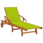 Garden lounger with solid acacia wood cushion by vidaXL, Loungers - Ref: Foro24-3061613, Price: 162,60 €, Discount: %