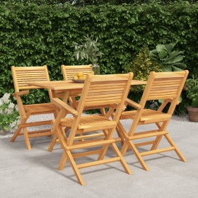 5-teiliges Garten-Essset aus massivem Teakholz von vidaXL, Gartensets - Ref: Foro24-3155013, Preis: 414,04 €, Rabatt: %