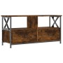 TV stand made of smoked oak plywood and iron, measuring 90x33x45cm. by vidaXL, TV Furniture - Ref: Foro24-831795, Price: 59,9...