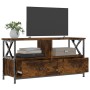 TV stand made of smoked oak plywood and iron, measuring 90x33x45cm. by vidaXL, TV Furniture - Ref: Foro24-831795, Price: 59,9...