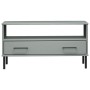 Mesa de centro patas metal OSLO madera maciza gris 85x50x45 cm de vidaXL, Mesas de centro - Ref: Foro24-351034, Precio: 62,99...