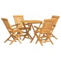 5-teiliges Garten-Esszimmerset aus massivem Teakholz von vidaXL, Gartensets - Ref: Foro24-3155017, Preis: 464,42 €, Rabatt: %