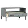 Mesa de centro patas metal OSLO madera maciza gris 85x50x45 cm de vidaXL, Mesas de centro - Ref: Foro24-351034, Precio: 62,99...