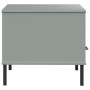 Mesa de centro patas metal OSLO madera maciza gris 85x50x45 cm de vidaXL, Mesas de centro - Ref: Foro24-351034, Precio: 62,99...