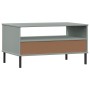 Mesa de centro patas metal OSLO madera maciza gris 85x50x45 cm de vidaXL, Mesas de centro - Ref: Foro24-351034, Precio: 62,99...