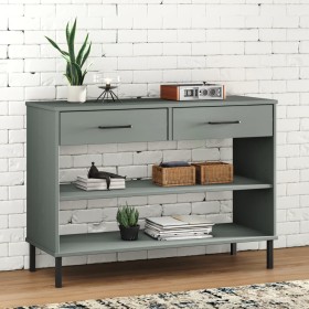 Console cabinet metal legs solid pine wood gray OSLO by vidaXL, Side tables - Ref: Foro24-351004, Price: 97,99 €, Discount: %