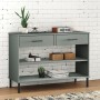 Console cabinet metal legs solid pine wood gray OSLO by vidaXL, Side tables - Ref: Foro24-351004, Price: 98,46 €, Discount: %