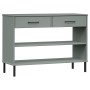 Console cabinet metal legs solid pine wood gray OSLO by vidaXL, Side tables - Ref: Foro24-351004, Price: 98,46 €, Discount: %