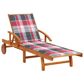 Garden sun lounger with solid acacia wood cushion. by vidaXL, Loungers - Ref: Foro24-3061615, Price: 241,99 €, Discount: %