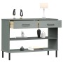 Console cabinet metal legs solid pine wood gray OSLO by vidaXL, Side tables - Ref: Foro24-351004, Price: 98,46 €, Discount: %