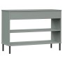 Console cabinet metal legs solid pine wood gray OSLO by vidaXL, Side tables - Ref: Foro24-351004, Price: 98,46 €, Discount: %