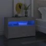 Nachttisch mit LED aus betongrauem Sperrholz 60x35x40 cm von vidaXL, Nachttische - Ref: Foro24-3082782, Preis: 39,55 €, Rabat...