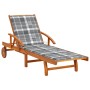 Garden lounger with solid acacia wood cushion by vidaXL, Loungers - Ref: Foro24-3061616, Price: 158,30 €, Discount: %